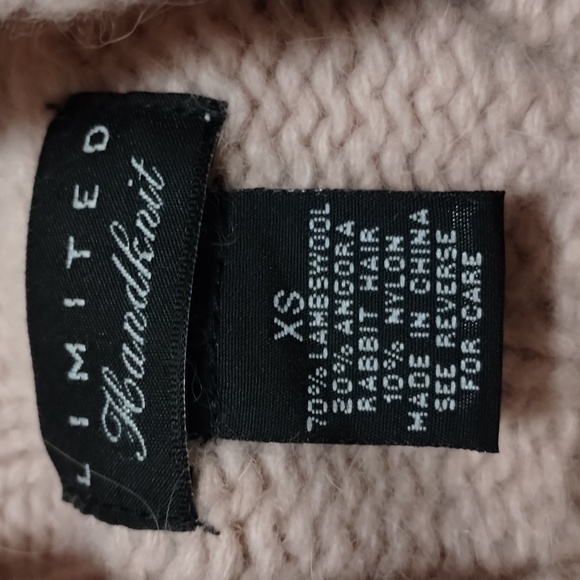Limited Handknit lambswool mock neck sweater blush pink Sz XS So incredibly soft - Picture 8 of 9